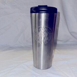 Starbucks,16floz,NWOT, Silver, with Black Lid. ( New without Tags)